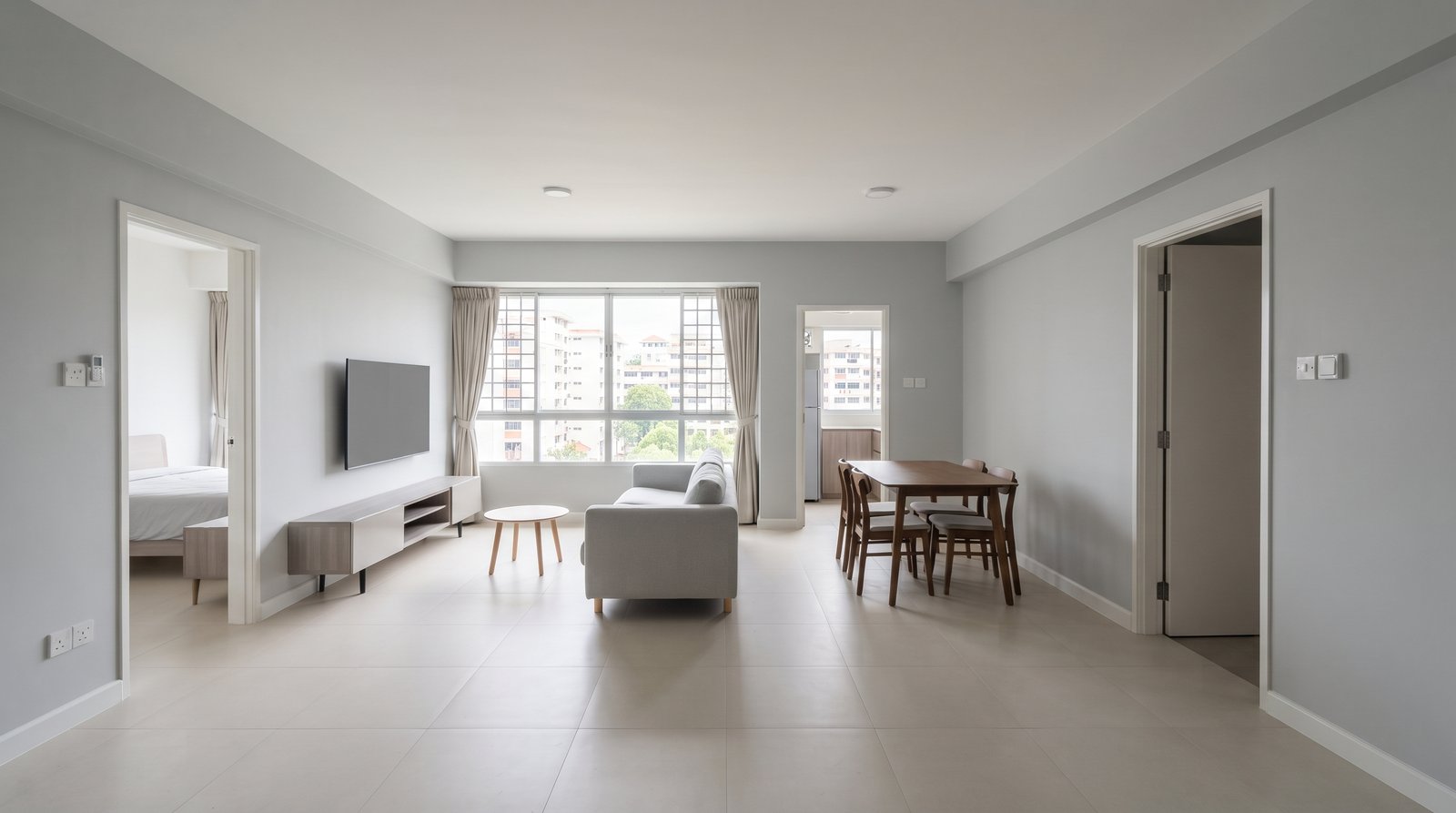 Repainted living and dining area